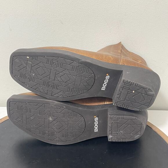 BOGS Gretchen Chelsea Boots Women 8 Brown Leather Waterproof Ankle Bootiesโ - Picture 10 of 11